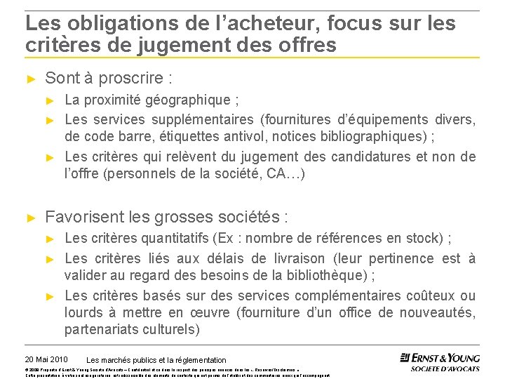 Les obligations de l’acheteur, focus sur les critères de jugement des offres ► Sont