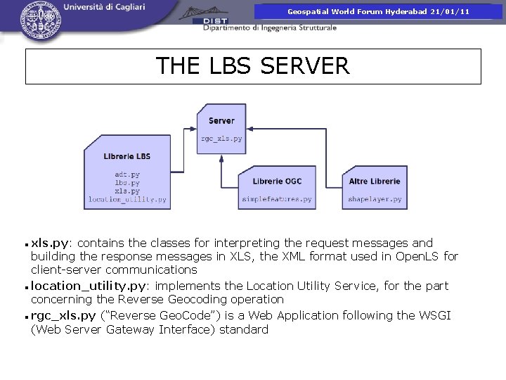 Presentazione corso di. Hyderabad Fotogrammetria Geospatial World Forum 21/01/11 THE LBS SERVER xls. py: