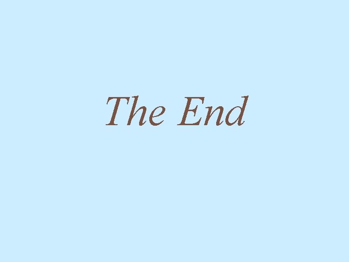 The End 