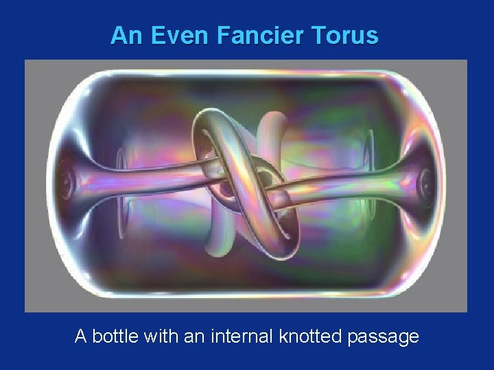 An Even Fancier Torus A bottle with an internal knotted passage 