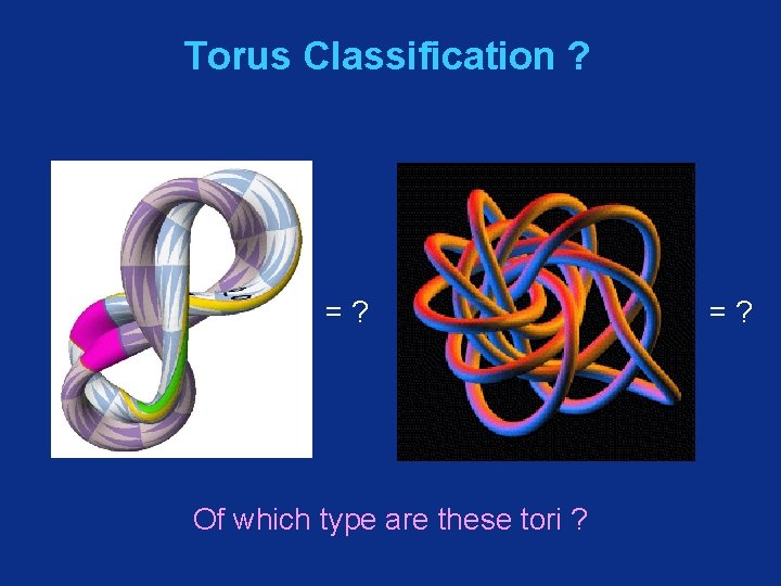 Torus Classification ? =? Of which type are these tori ? =? 
