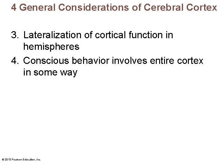 4 General Considerations of Cerebral Cortex 3. Lateralization of cortical function in hemispheres 4.
