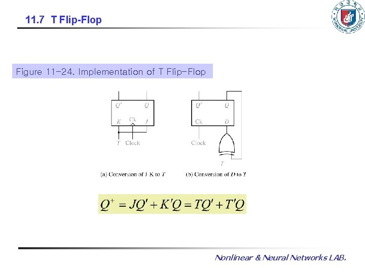11. 7 T Flip-Flop Figure 11 -24. Implementation of T Flip-Flop Nonlinear & Neural