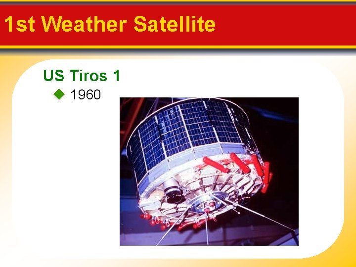 1 st Weather Satellite US Tiros 1 1960 