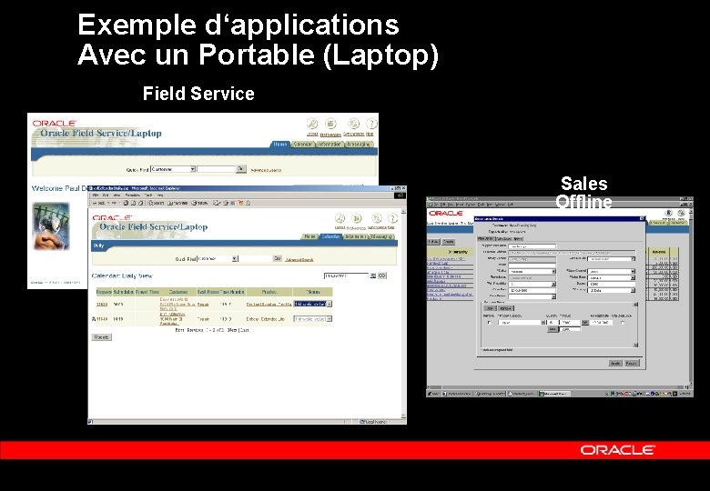 Exemple d‘applications Avec un Portable (Laptop) Field Service Sales Offline 