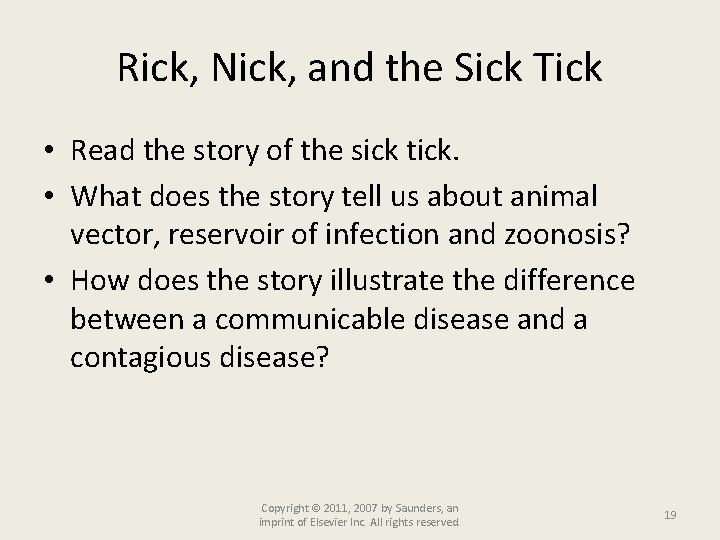 Rick, Nick, and the Sick Tick • Read the story of the sick tick.