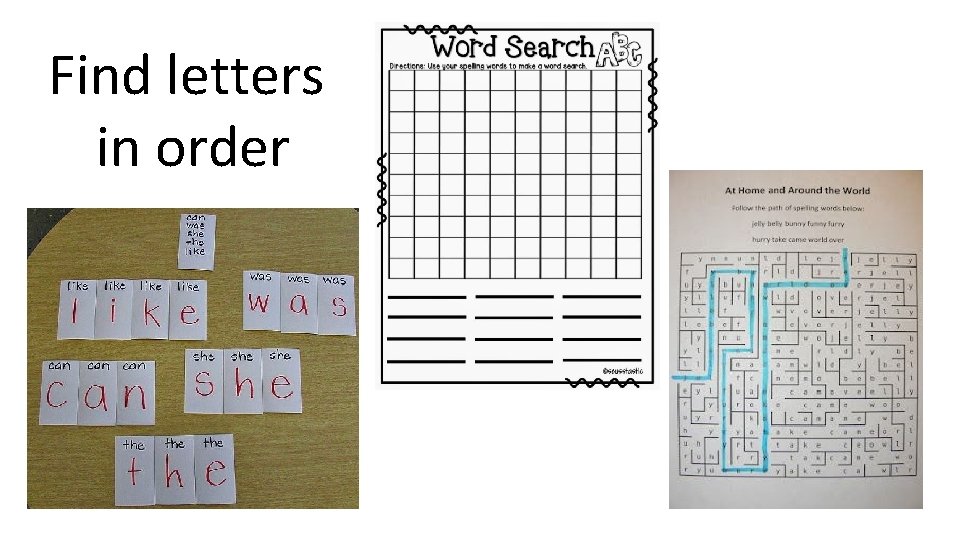 Find letters in order 