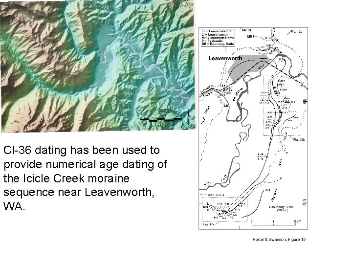 Cl-36 dating has been used to provide numerical age dating of the Icicle Creek