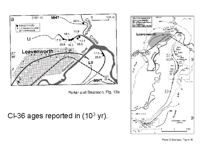 Cl-36 ages reported in (103 yr). 