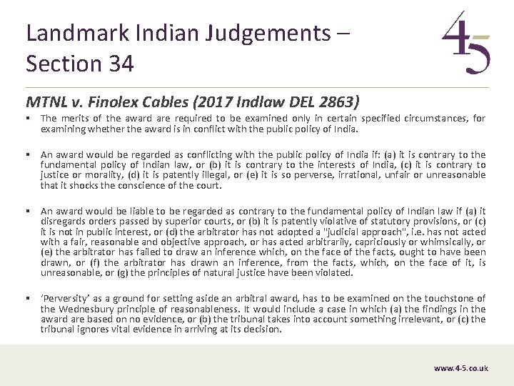 Landmark Indian Judgements – Section 34 MTNL v. Finolex Cables (2017 Indlaw DEL 2863)