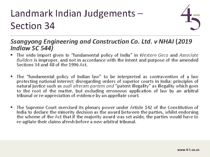 Landmark Indian Judgements – Section 34 Ssangyong Engineering and Construction Co. Ltd. v NHAI