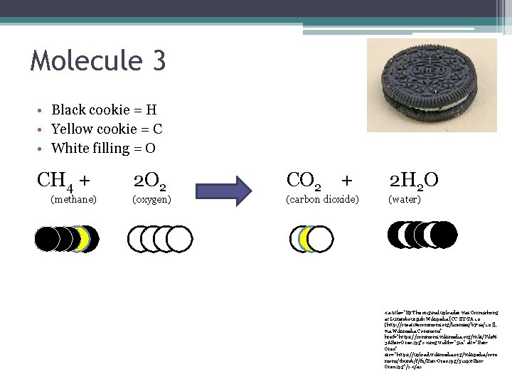 Molecule 3 • Black cookie = H • Yellow cookie = C • White