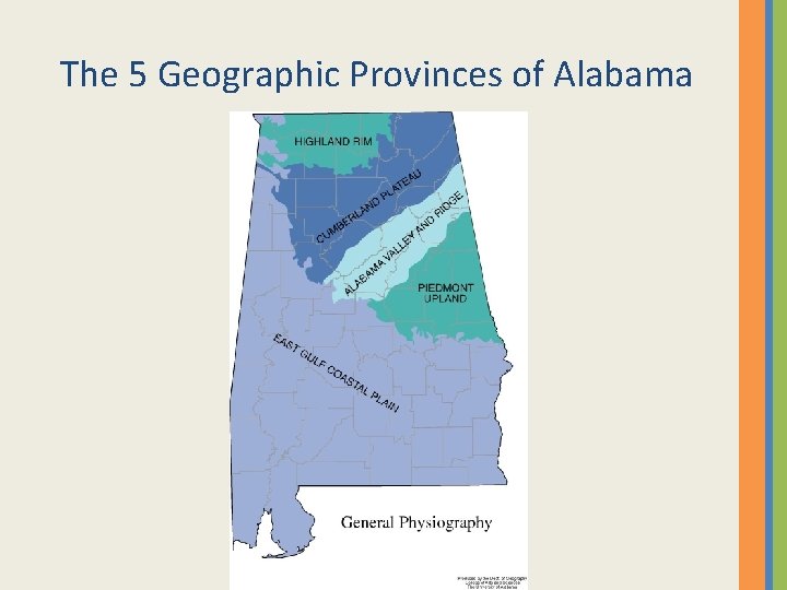The 5 Geographic Provinces of Alabama 