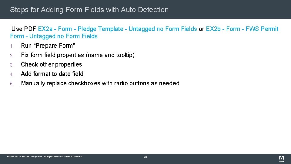 Steps for Adding Form Fields with Auto Detection Use PDF EX 2 a -