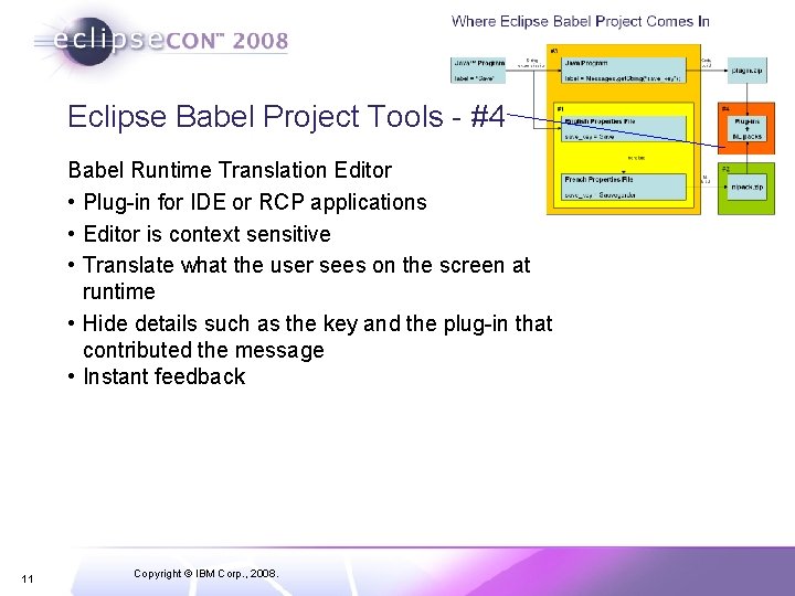 Eclipse Babel Project Tools - #4 Babel Runtime Translation Editor • Plug-in for IDE