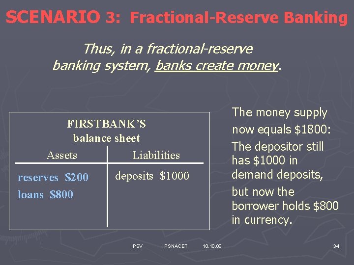 SCENARIO 3: Fractional-Reserve Banking Thus, in a fractional-reserve banking system, banks create money. The