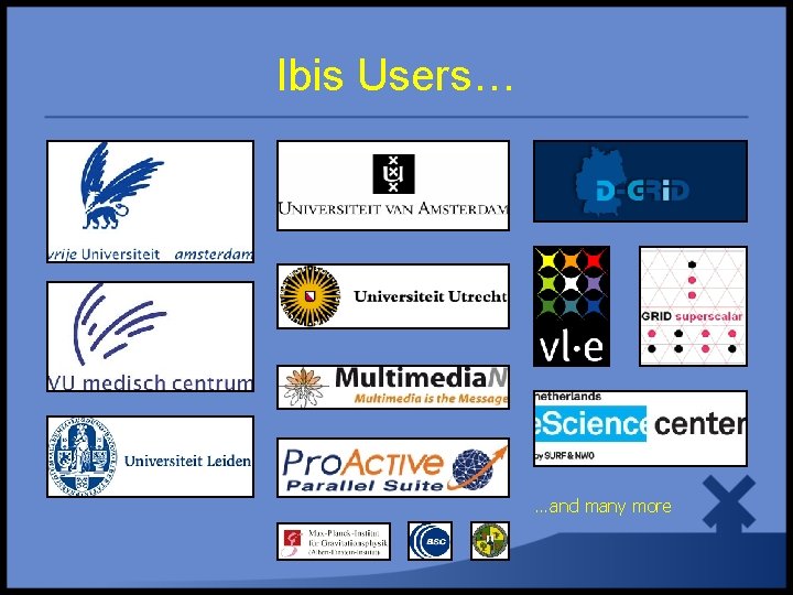 Ibis Users… …and many more 