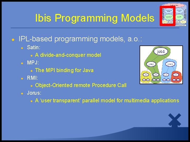 Ibis Programming Models ● IPL-based programming models, a. o. : ● ● Satin: ●