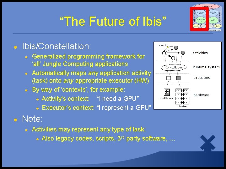 “The Future of Ibis” ● Ibis/Constellation: ● ● Generalized programming framework for ‘all’ Jungle