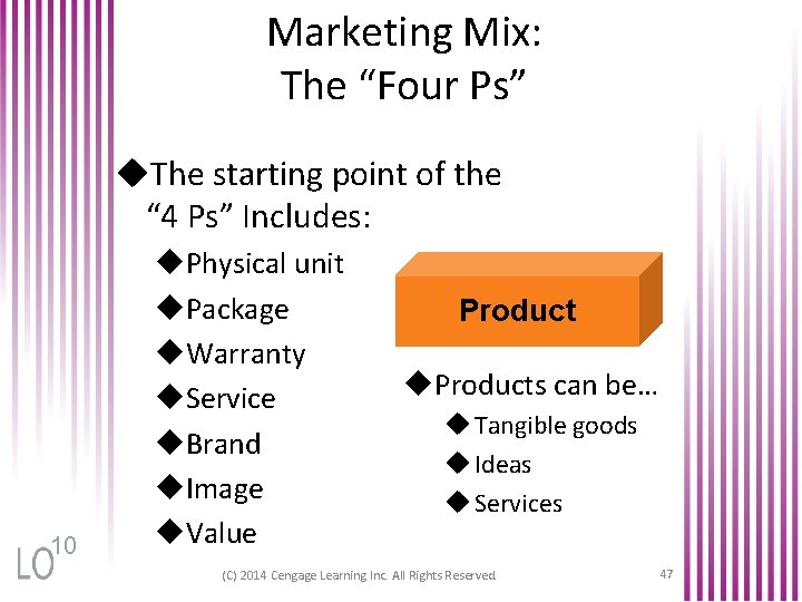 Marketing Mix: The “Four Ps” u. The starting point of the “ 4 Ps”