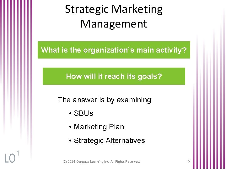 Strategic Marketing Management What is the organization’s main activity? How will it reach its