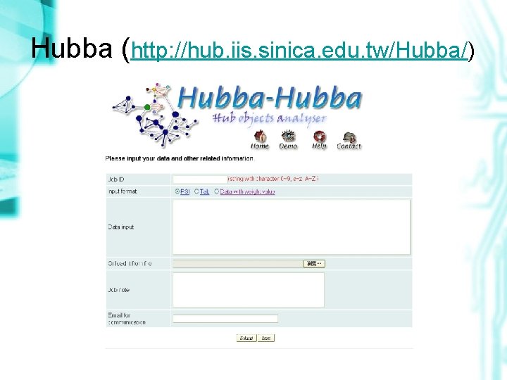 Hubba (http: //hub. iis. sinica. edu. tw/Hubba/) 
