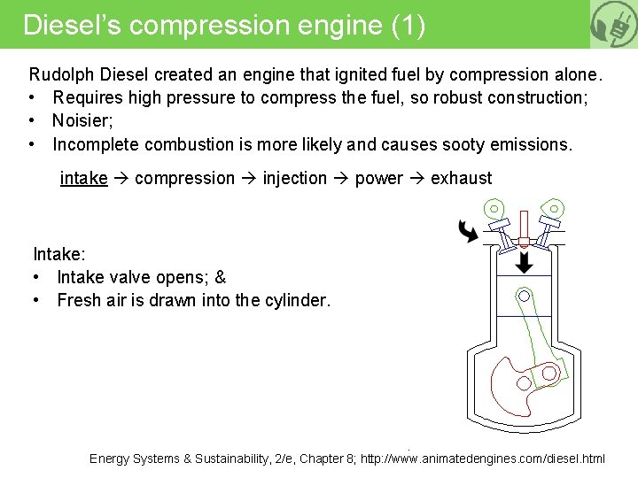 Diesel’s compression engine (1) Rudolph Diesel created an engine that ignited fuel by compression