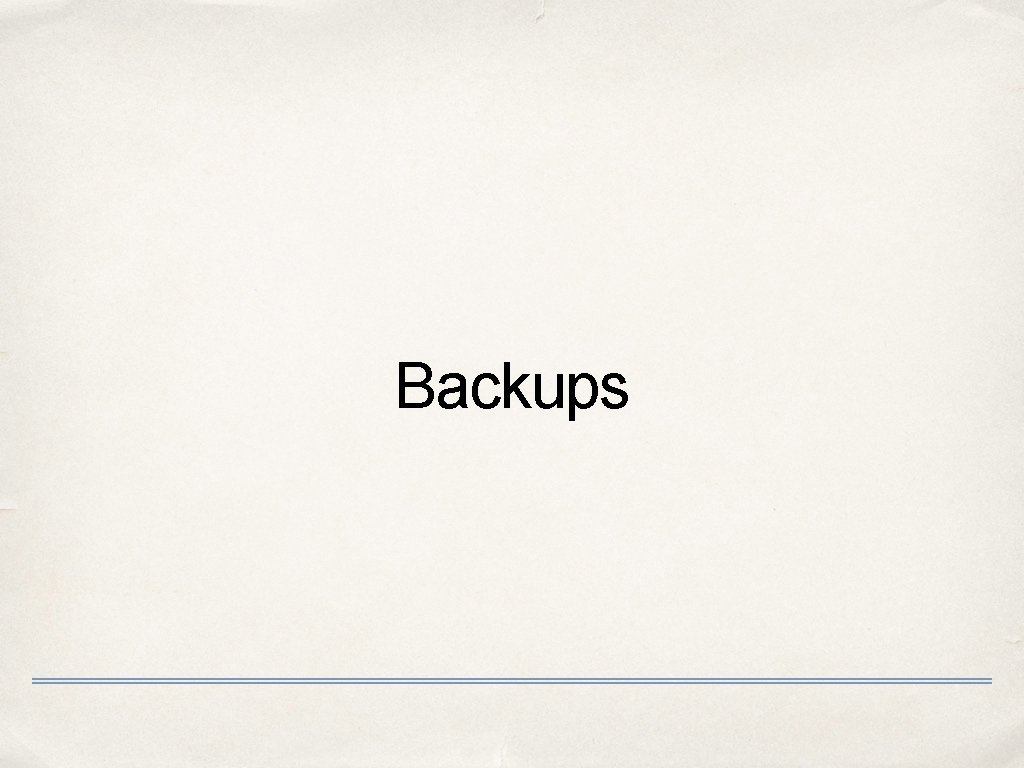 Backups 