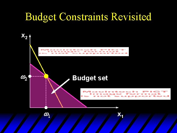 Budget Constraints Revisited x 2 w 2 Budget set w 1 x 1 