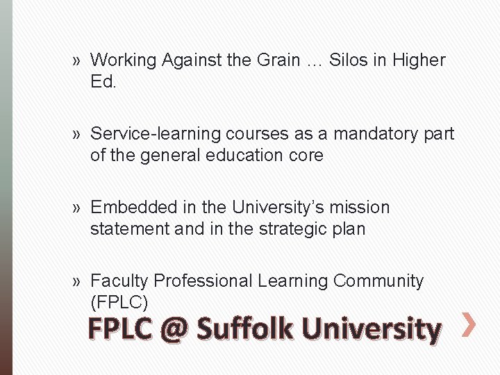 » Working Against the Grain … Silos in Higher Ed. » Service-learning courses as