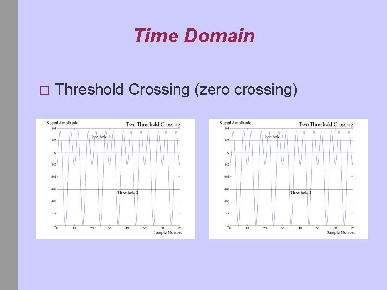 Time Domain � Threshold Crossing (zero crossing) 