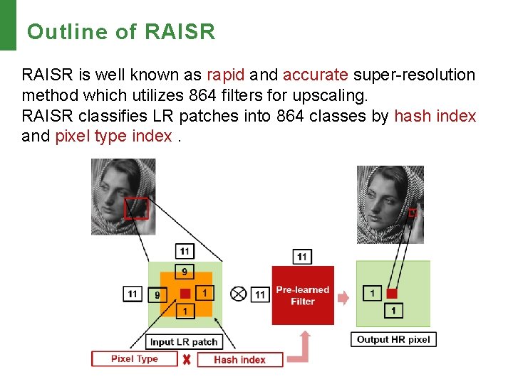 Outline of RAISR is well known as rapid and accurate super-resolution method which utilizes