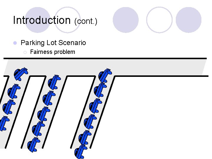 Introduction (cont. ) l Parking Lot Scenario ¡ Fairness problem Introduction (cont. ) l Parking Lot Scenario ¡ Fairness problem