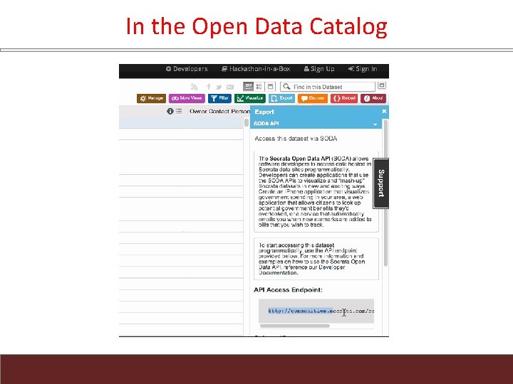 In the Open Data Catalog 