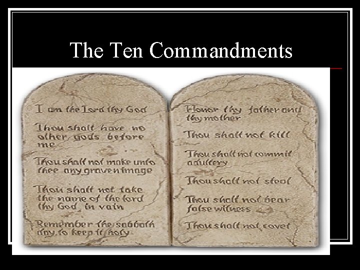 The Ten Commandments n 