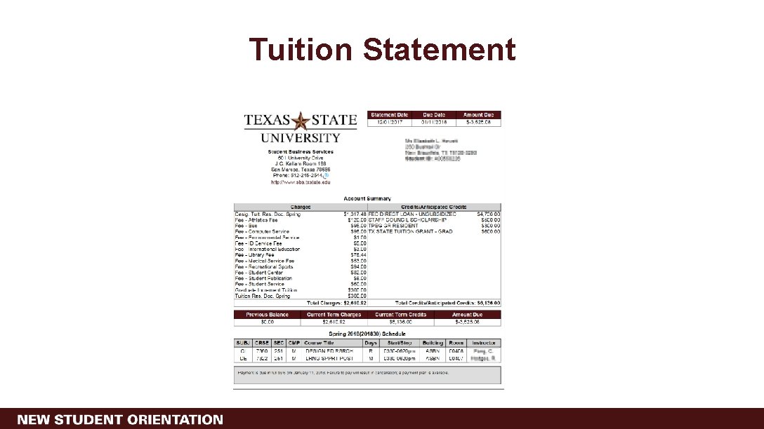 Tuition Statement 