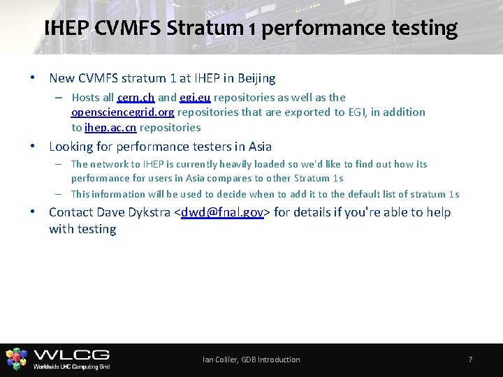 IHEP CVMFS Stratum 1 performance testing • New CVMFS stratum 1 at IHEP in