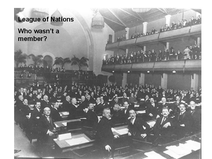 League of Nations Who wasn’t a member? 