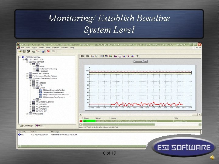 Monitoring/ Establish Baseline System Level 6 of 19 