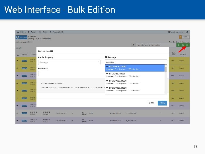 Web Interface - Bulk Edition 17 