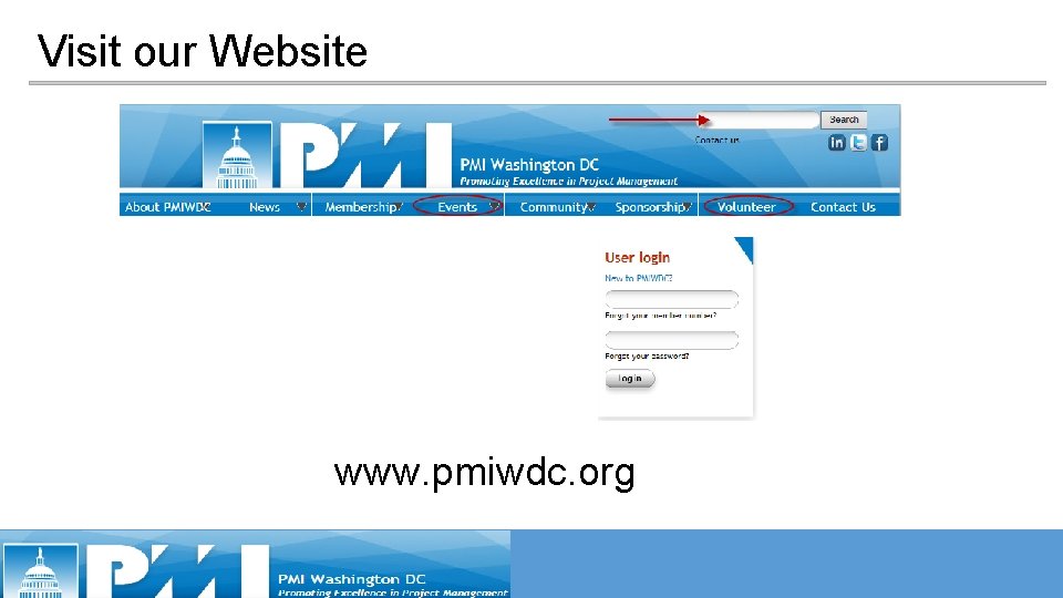 Visit our Website www. pmiwdc. org Visit our Website www. pmiwdc. org