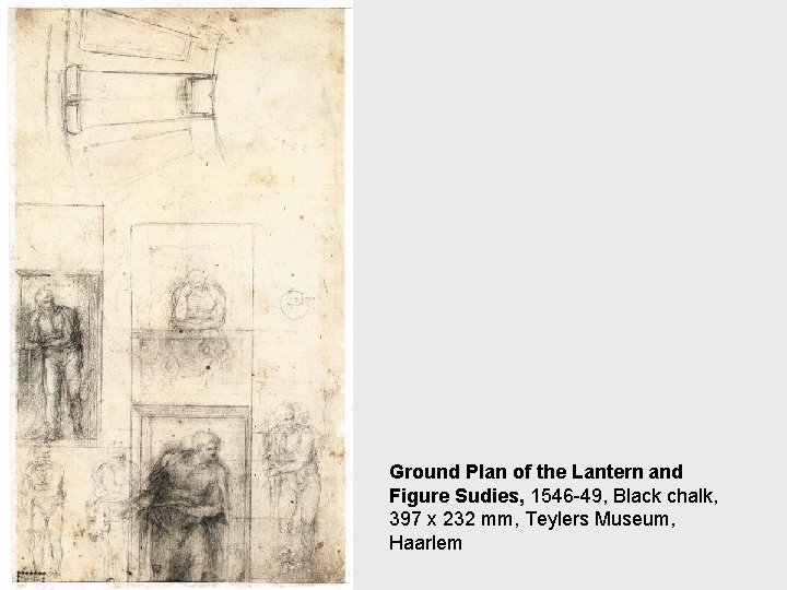 Ground Plan of the Lantern and Figure Sudies, 1546 -49, Black chalk, 397 x