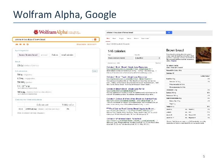 Wolfram Alpha, Google 5 