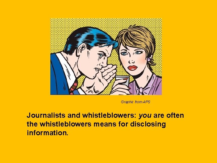 Graphic from APS Journalists and whistleblowers: you are often the whistleblowers means for disclosing