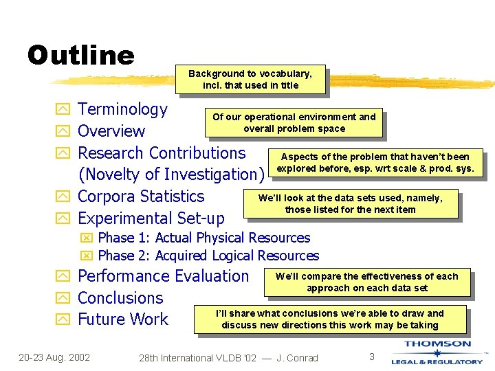 Outline Background to vocabulary, incl. that used in title y Terminology Of our operational Outline Background to vocabulary, incl. that used in title y Terminology Of our operational