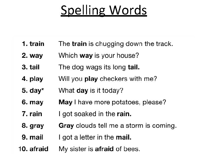 Spelling Words 