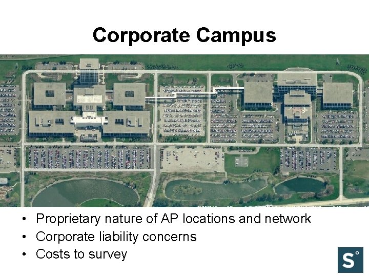Corporate Campus • Asd • Proprietary nature of AP locations and network • Corporate