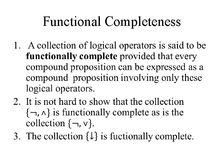 Functional Completeness • 