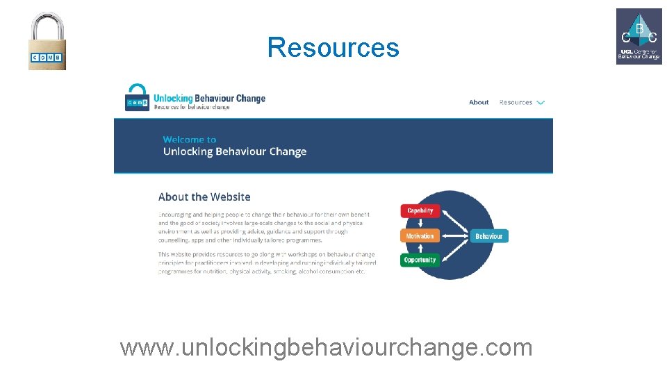 Resources www. unlockingbehaviourchange. com 