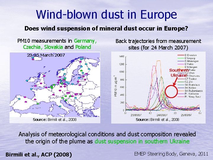 Wind-blown dust in Europe Does wind suspension of mineral dust occur in Europe? PM